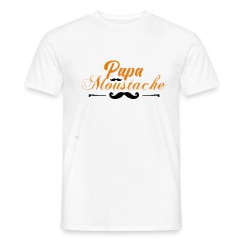 papa moustache, Idée cadeau d'élégance. - T-shirt homme - blanc - Devant - AI Model Male 178 dark (178cm)