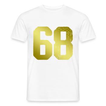 68 Maillot numéro - T-shirt homme - blanc - Devant - AI Model Male 178 dark (178cm)