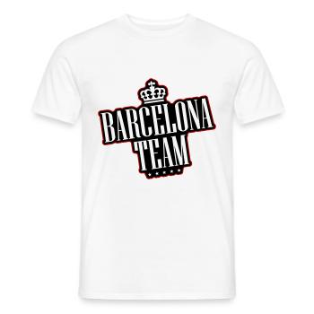 L’équipe de Barcelone - T-shirt homme - blanc - Devant - AI Model Male 178 dark (178cm)
