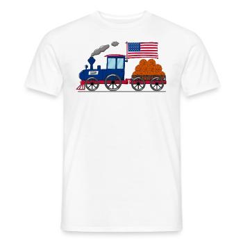 Chemin de fer de basket-ball de drapeau des États-Unis - T-shirt homme - blanc - Devant - AI Model Male 178 dark (178cm)