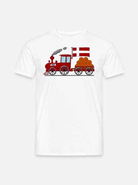 Dänemark Flagge Basketball Eisenbahn - Männer T-Shirt - Weiß