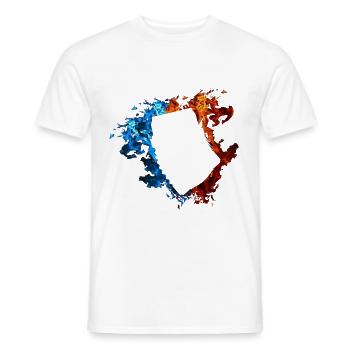 Akkordeon Rot Blau Feuer Musikinstrument - Männer T-Shirt - Weiß - Vorne - AI Model Male 178 dark (178cm)