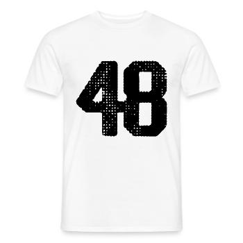 48 Zahl Trikot - Männer T-Shirt - Weiß - Vorne - AI Model Male 178 dark (178cm)