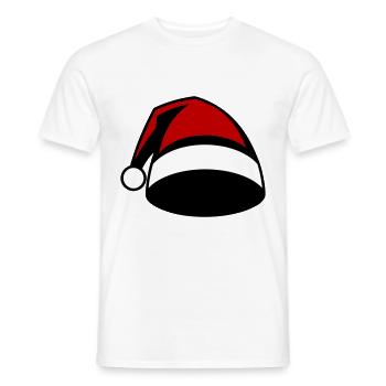 Chapeau de Noël Bonnet de Noël - T-shirt homme - blanc - Devant - AI Model Male 178 dark (178cm)