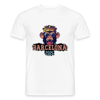 Barcelone 2024 Singe de fête - T-shirt homme - blanc - Devant - AI Model Male 178 dark (178cm)