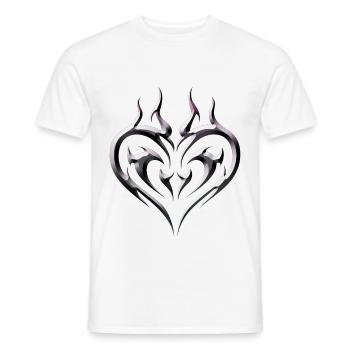 Tribal Heart Tattoo for Emo and Goth - Men's T-Shirt - white - Front - AI Model Male 178 dark (178cm)