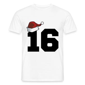 16 Zahl Weihnachten - Männer T-Shirt - Weiß - Vorne - AI Model Male 178 dark (178cm)
