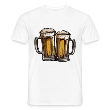 Bier Glas Anstossen Party - Männer T-Shirt - Weiß - Vorne - AI Model Male 178 dark (178cm)