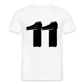 11 Maillot numéro - T-shirt homme - blanc - Devant - AI Model Male 178 dark (178cm)