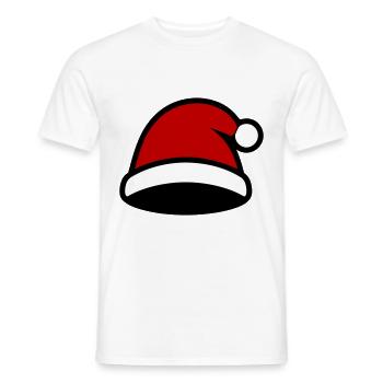 Chapeau de Père Noël Noël - T-shirt homme - blanc - Devant - AI Model Male 178 dark (178cm)