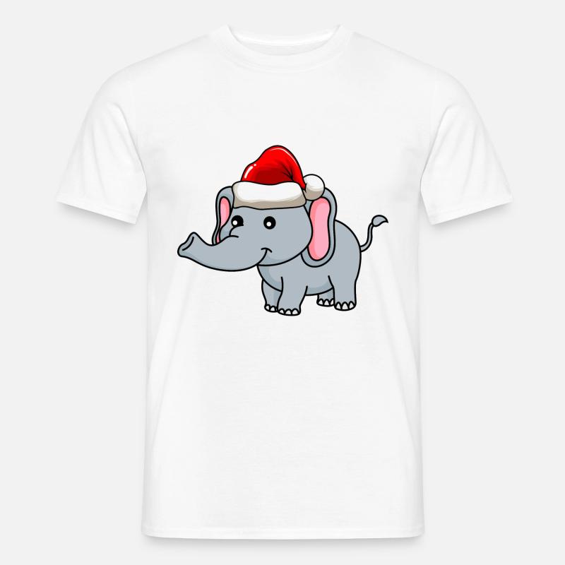 Elefant Weihnachten Comic - Männer T-Shirt - Weiß