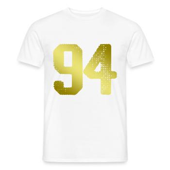 94 Maillot numéro - T-shirt homme - blanc - Devant - AI Model Male 178 dark (178cm)