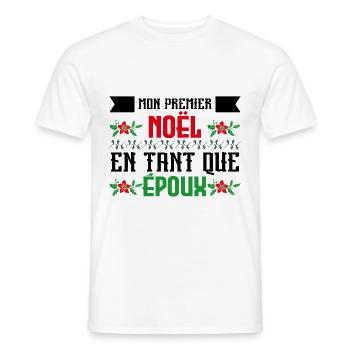Notre premier Noël en tant que Mr. - T-shirt homme - blanc - Devant - AI Model Male 178 dark (178cm)