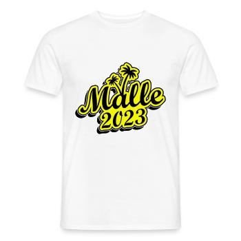 Malle 2023 - Men's T-Shirt - white - Front - AI Model Male 178 dark (178cm)