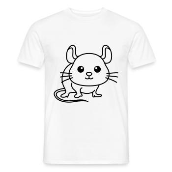 Mouse Comic Animal - Men's T-Shirt - white - Front - AI Model Male 178 dark (178cm)