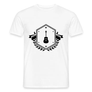 Gitarre Akustik wappen - Männer T-Shirt - Weiß - Vorne - AI Model Male 178 dark (178cm)