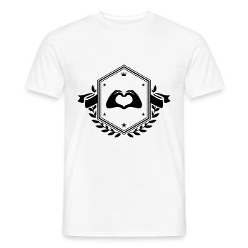 Hände Herz Wappen - Männer T-Shirt - Weiß - Vorne - AI Model Male 178 dark (178cm)