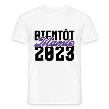 Cadeau Annonce grossesse bientôt Mamie 2023. - T-shirt homme - blanc - Devant - AI Model Male 178 dark (178cm)