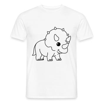 Dinosaur triceratops comic - Men's T-Shirt - white - Front - AI Model Male 178 dark (178cm)