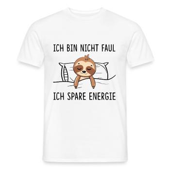 Ich bin Nicht Faul Ich Spare Energie Faultier - Männer T-Shirt - Weiß - Vorne - AI Model Male 178 dark (178cm)