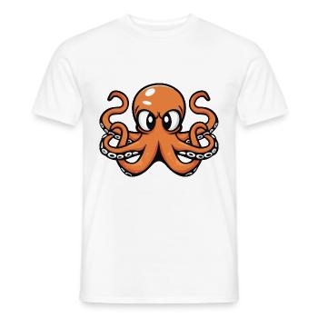 Oktopus Comic - Männer T-Shirt - Weiß - Vorne - AI Model Male 178 dark (178cm)