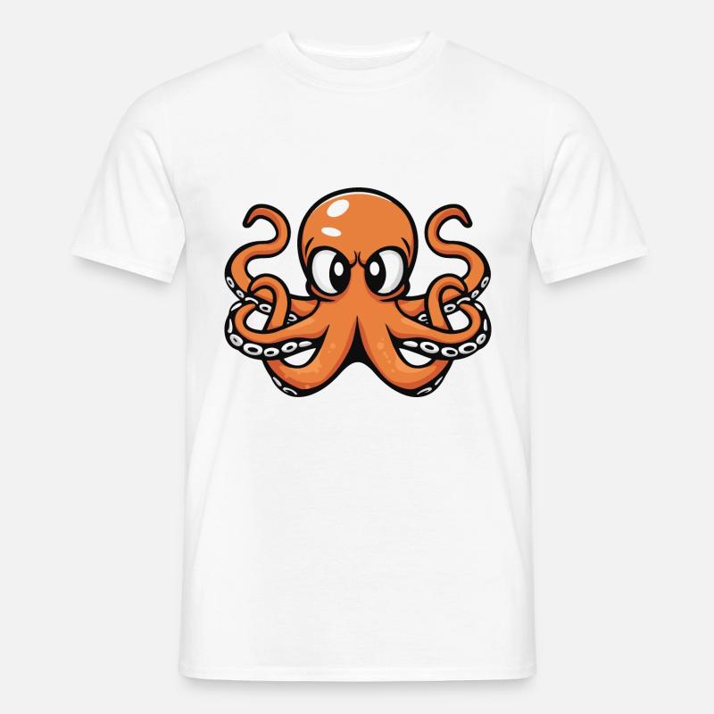 Oktopus Comic - Männer T-Shirt - Weiß