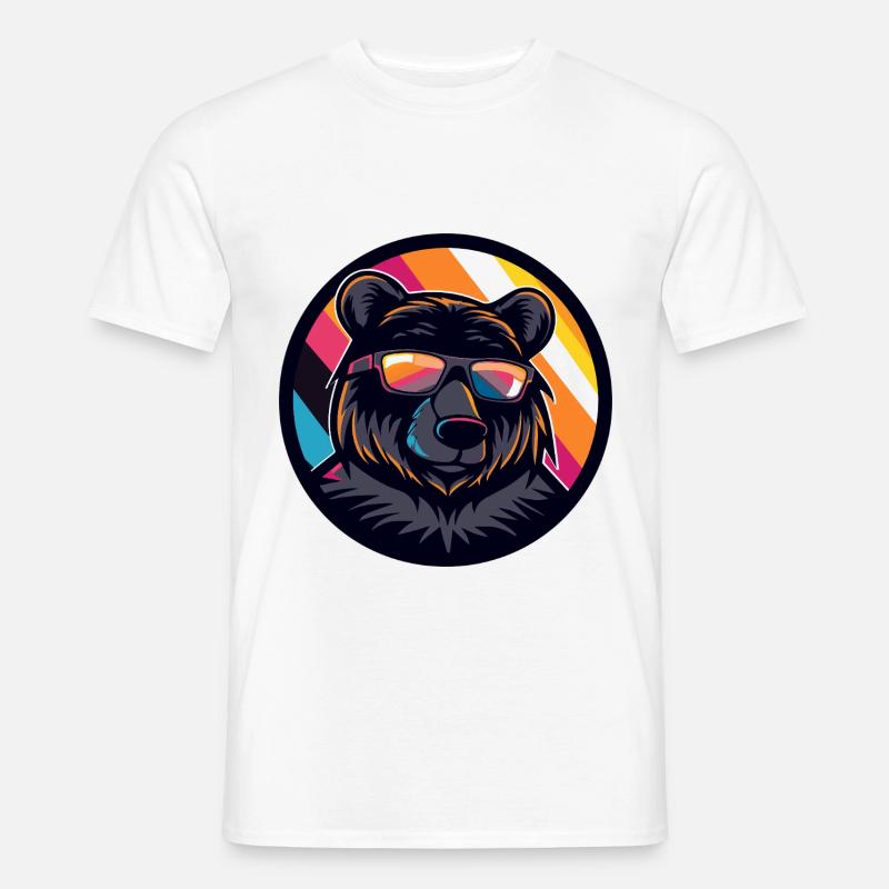 Bär Comic Cool Sommer - Männer T-Shirt - Weiß