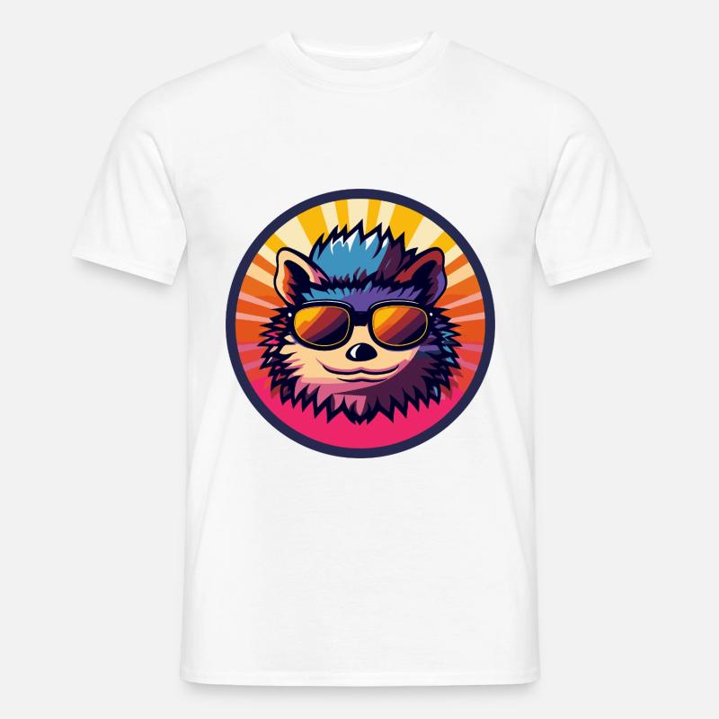 Igel Comic Cool Sommer - Männer T-Shirt - Weiß