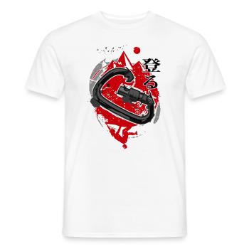 Mousqueton d'escalade Japon escalade - T-shirt homme - blanc - Devant - AI Model Male 178 dark (178cm)