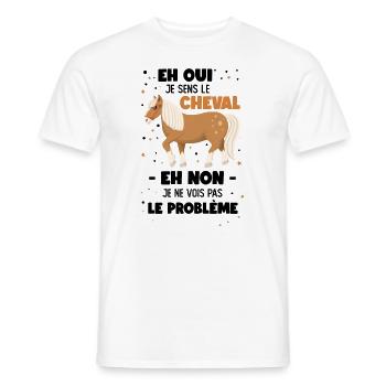 Eh Oui Je Sens Le Cheval Eh Non Je Ne Vois Pas Le - T-shirt homme - blanc - Devant - AI Model Male 178 dark (178cm)