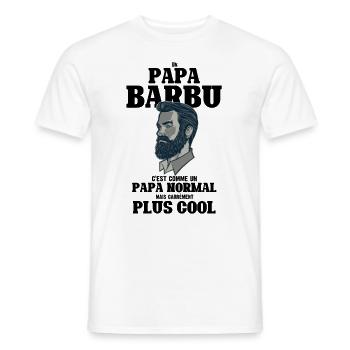 Un papa barbu c'est comme un papa normal mais carr - T-shirt homme - blanc - Devant - AI Model Male 178 dark (178cm)
