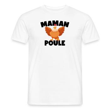 Maman Poule Cadeaux Maman Femme Gros Poulet - T-shirt homme - blanc - Devant - AI Model Male 178 dark (178cm)