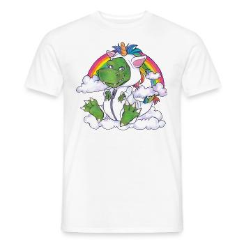 Dino Dinocorn süßer T-Rex im Einhorn Kostüm - Männer T-Shirt - Weiß - Vorne - AI Model Male 178 dark (178cm)