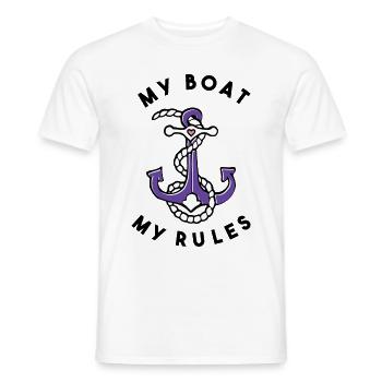 Mon bateau Mes règles Ancre et cordage - T-shirt homme - blanc - Devant - AI Model Male 178 dark (178cm)