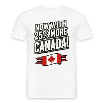 Maintenant avec 25 % plus de Canada – Satire des tarifs commerciaux - T-shirt homme - blanc - Devant - AI Model Male 178 dark (178cm)