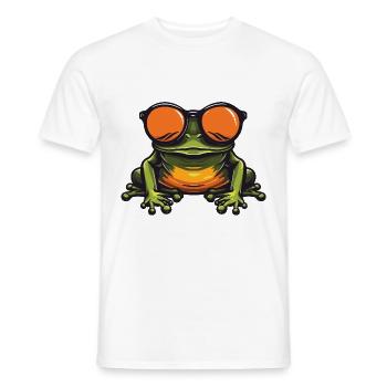Frosch Lustig Cool - Männer T-Shirt - Weiß - Vorne - AI Model Male 178 dark (178cm)