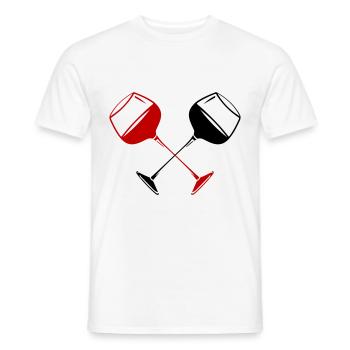 Wine Glass Red Wine Symbol Wine - Men's T-Shirt - white - Front - AI Model Male 178 dark (178cm)