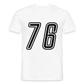 76 Zahl nummer - Männer T-Shirt - Weiß - Vorne - AI Model Male 178 dark (178cm)