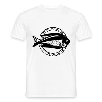 Fish Aquarium Marine Animal Climate Environmental Protection - Men's T-Shirt - white - Front - AI Model Male 178 dark (178cm)