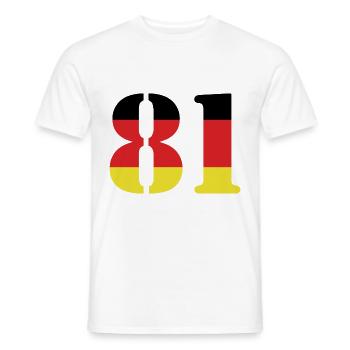 81 Numéro Jersey Allemagne - T-shirt homme - blanc - Devant - AI Model Male 178 dark (178cm)