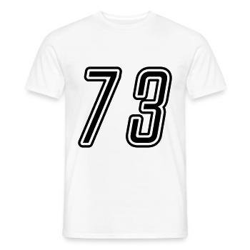 73 Zahl nummer - Männer T-Shirt - Weiß - Vorne - AI Model Male 178 dark (178cm)