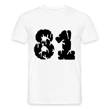 81 Zahl Trikot - Männer T-Shirt - Weiß - Vorne - AI Model Male 178 dark (178cm)