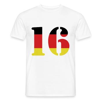 16 Numéro Jersey Allemagne - T-shirt homme - blanc - Devant - AI Model Male 178 dark (178cm)