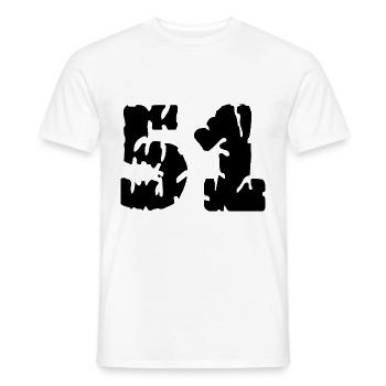 51 Zahl Trikot - Männer T-Shirt - Weiß - Vorne - AI Model Male 178 dark (178cm)