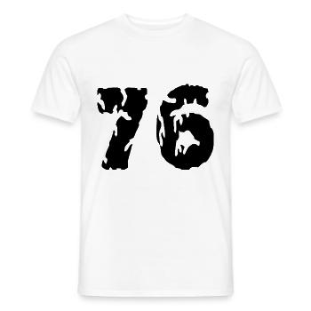 76 Number jersey - Men's T-Shirt - white - Front - AI Model Male 178 dark (178cm)