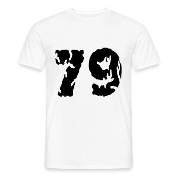 79 Number jersey - Men's T-Shirt - white - Front - AI Model Male 178 dark (178cm)