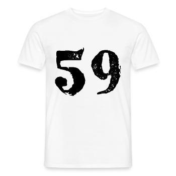 59 Number jersey - Men's T-Shirt - white - Front - AI Model Male 178 dark (178cm)