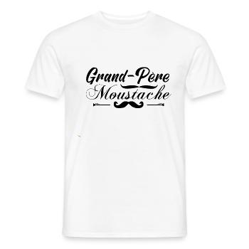 grand-père moustache, Idée cadeau d'élégance. - T-shirt homme - blanc - Devant - AI Model Male 178 dark (178cm)
