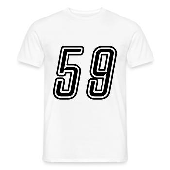 Numéro 59 - T-shirt homme - blanc - Devant - AI Model Male 178 dark (178cm)