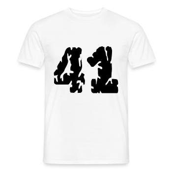 41 Maillot numéro - T-shirt homme - blanc - Devant - AI Model Male 178 dark (178cm)
